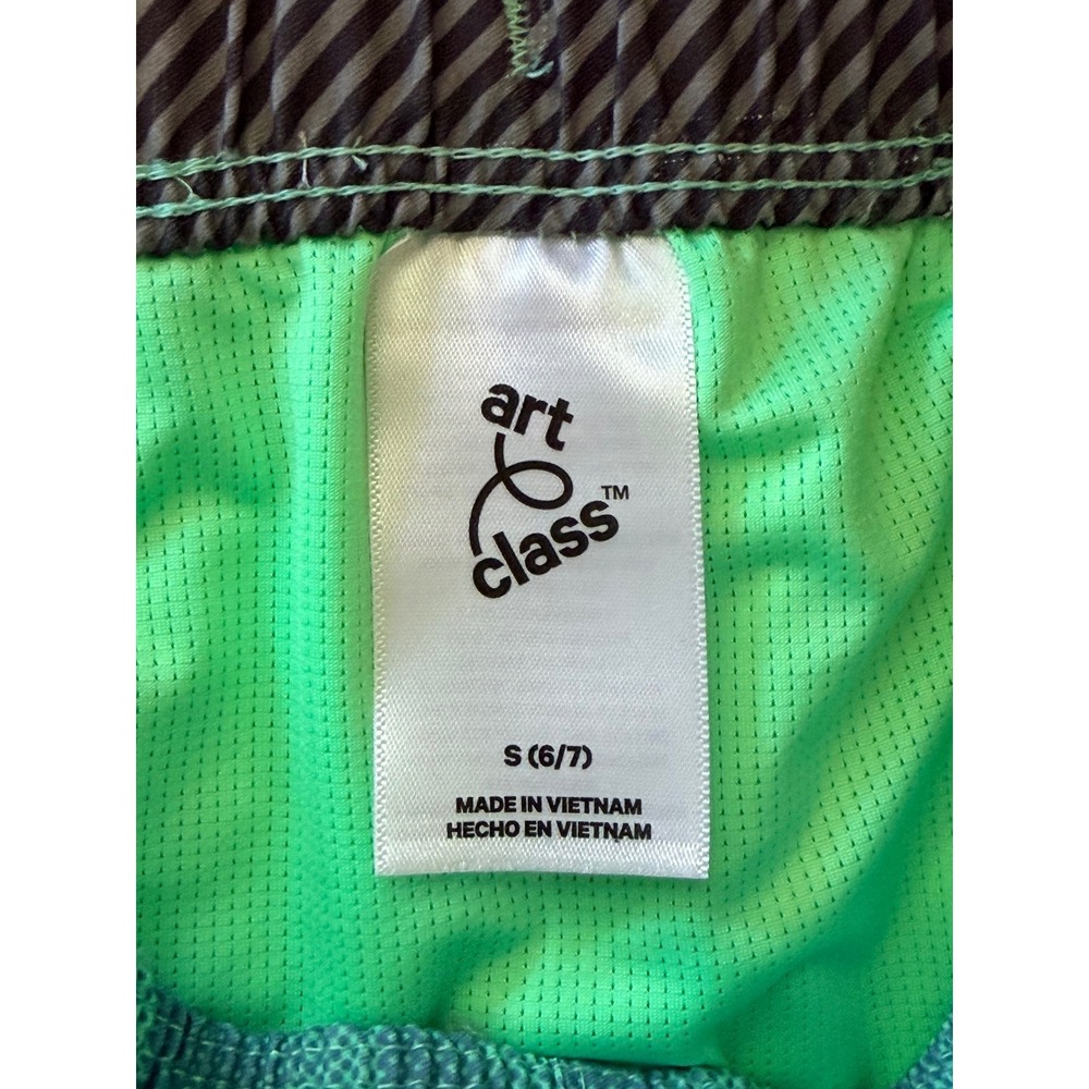 Cat & Jack Green Checkered Swim Trunk Shorts Built In Briefs Boys 6/7 NEW NWT - Picture 7 of 8